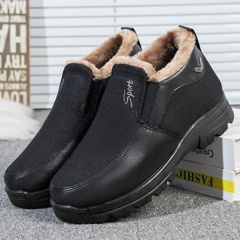 🔥Men's Winter Fleece Waterproof Warm Non-Slip Comfortable Shoes Snow Ankle Boots