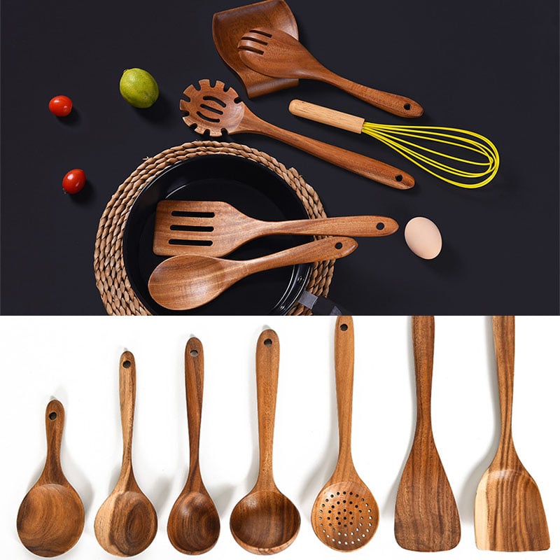 Eco-Friendly Teak Wood Kitchen Spoon Set