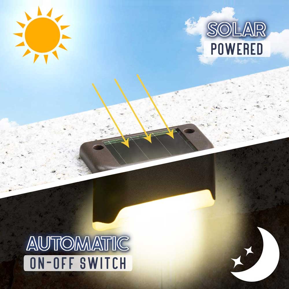 Outdoor Solar Waterproof Railing LED Lights - Set For 4