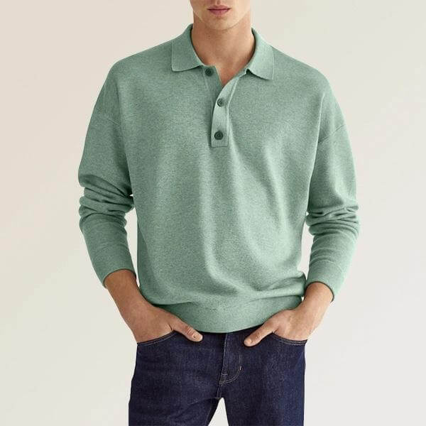 🍂Men's Spring And Autumn Fashion Casual Loose Lapel Long Sleeve Polo Shirt