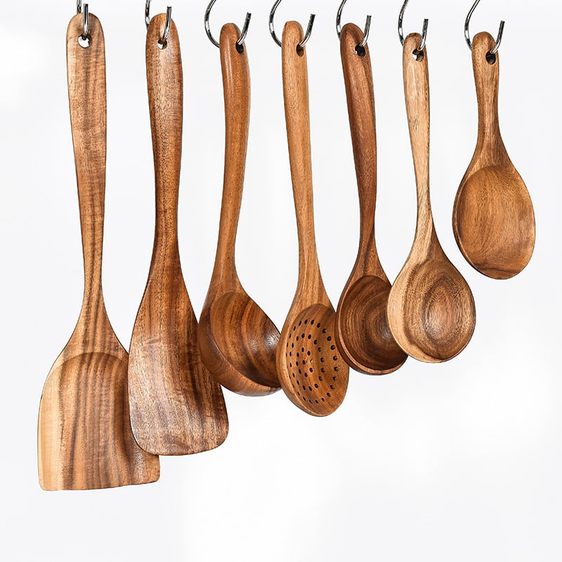 Eco-Friendly Teak Wood Kitchen Spoon Set