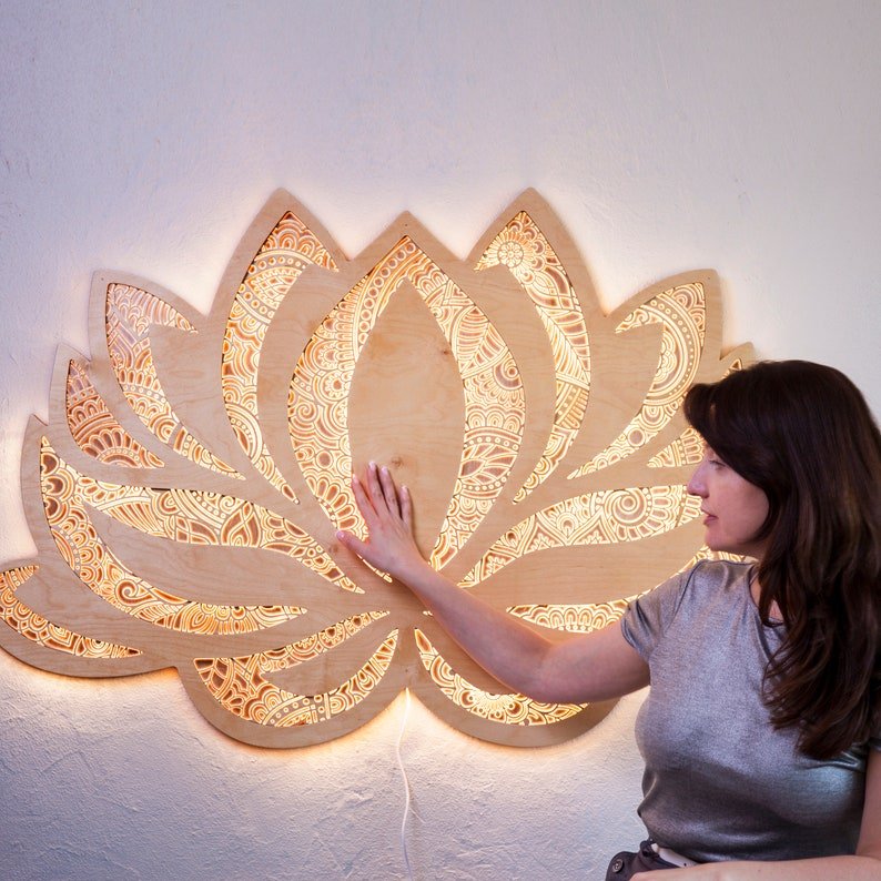 Lotus flower Mandala Yoga Room Art