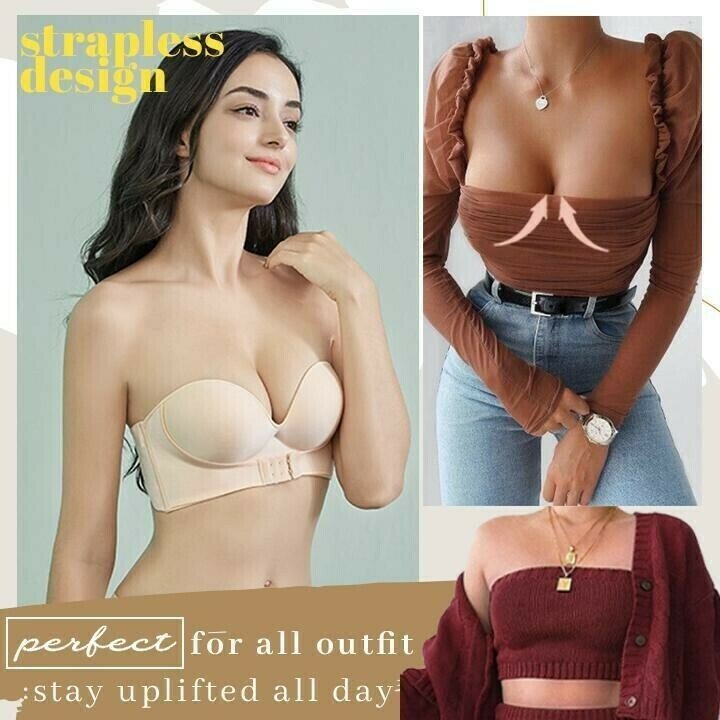 🔥Buy 1 Get 1 Free today🔥-Invisible Strapless Super Push Up Bra