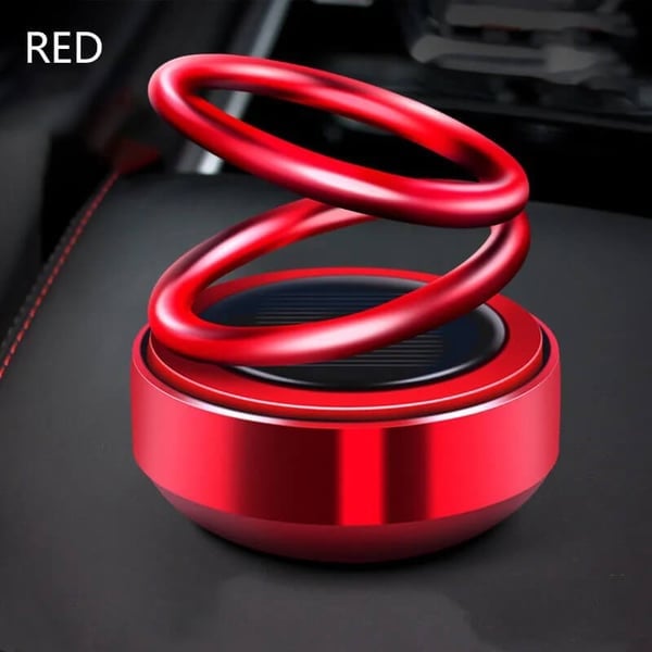 🎁🚗Solar Rotating Double Ring Suspension Car Aromatherapy Ornament💖