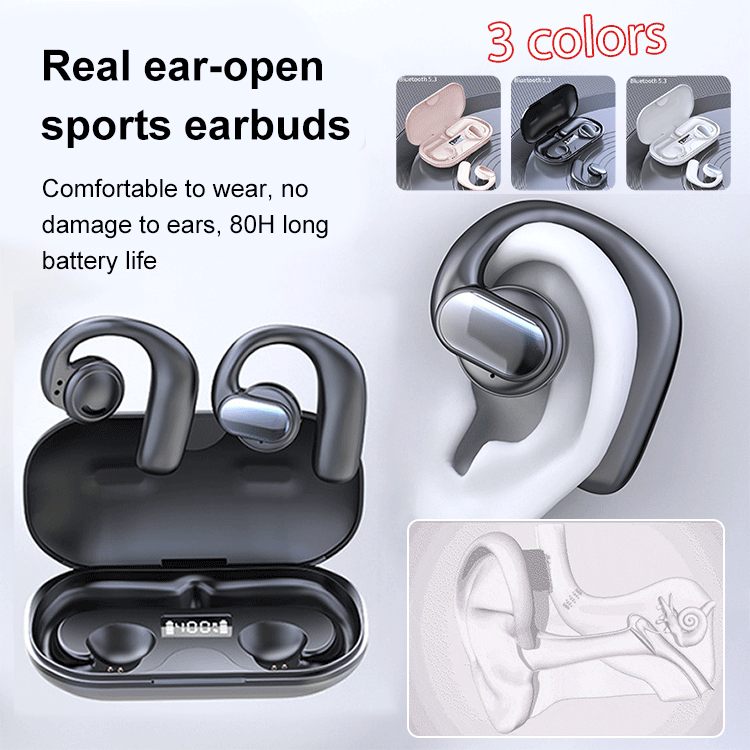 🔥  🎁2024 New Year Hot Sale🎁  49%🔥TWS wireless bone conduction digital Bluetooth earbuds