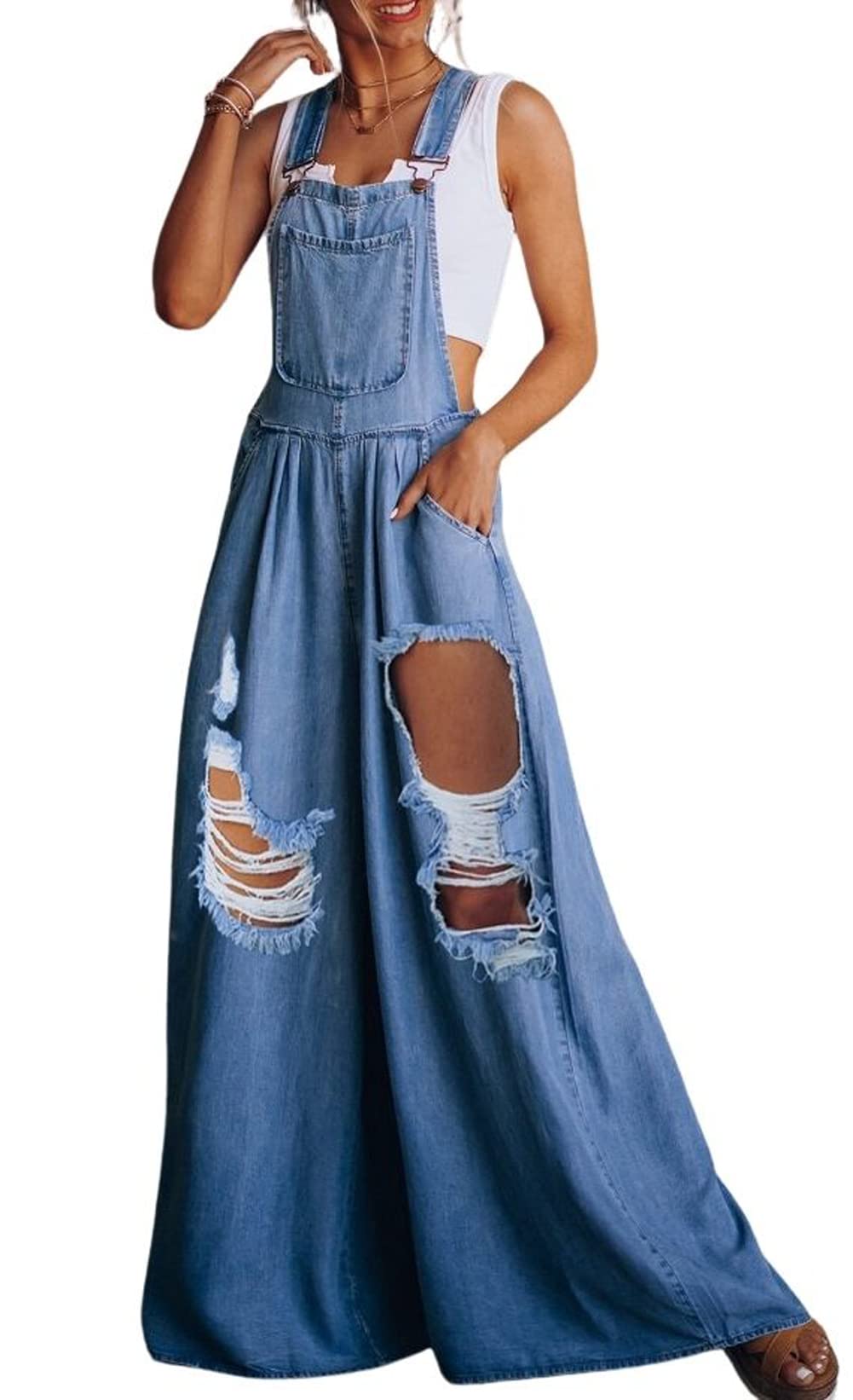 🔥 Women's Loose Adjustable Strap Wide Leg Denim