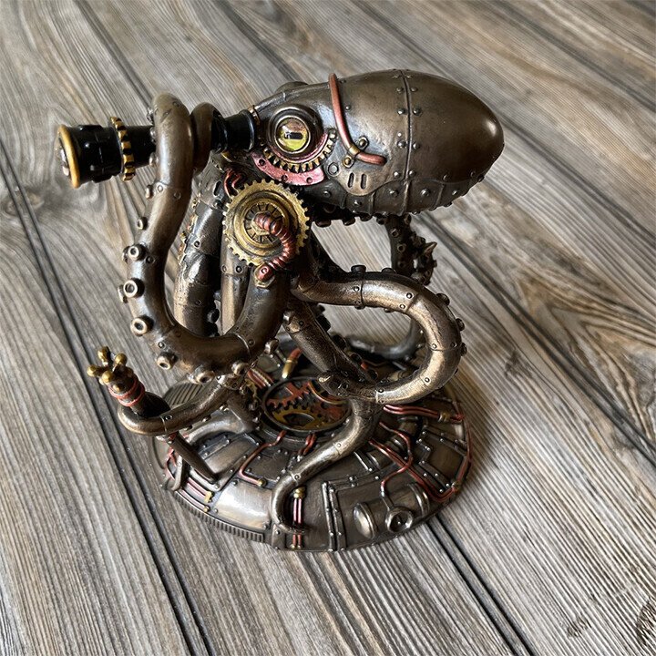 Steampunk Seabed Hiker Octopus Statue Decor.