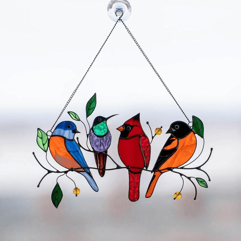 Mother's Day DealsThe Best Gift-Birds Stained  Window  Panel Hangings