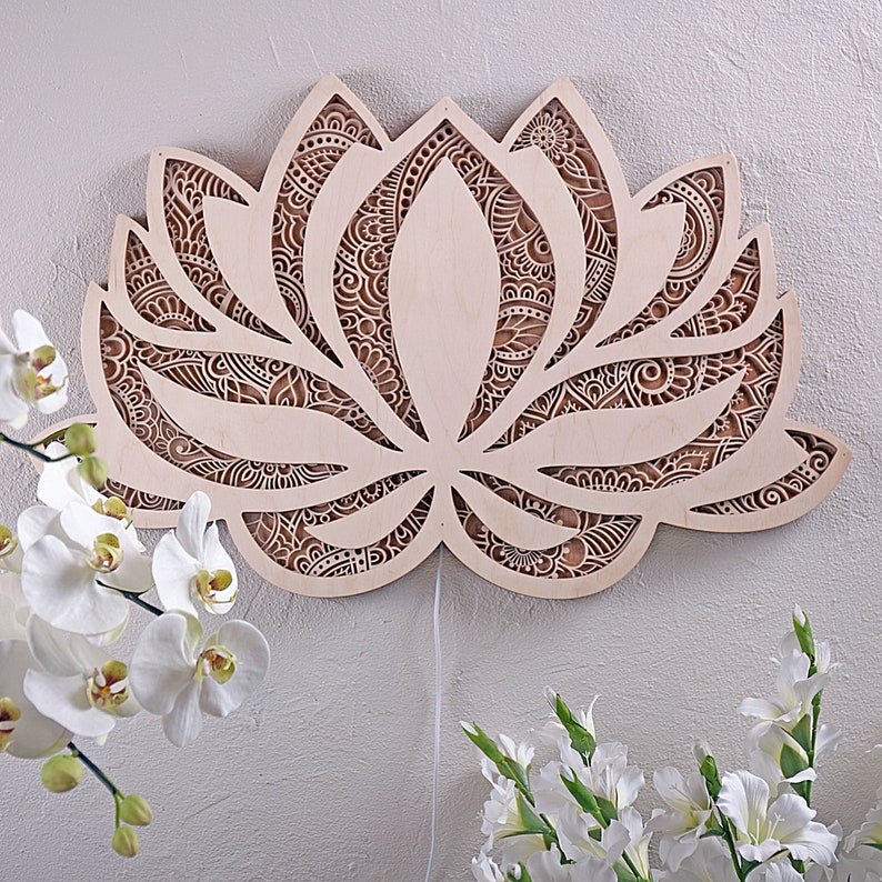 Lotus flower Mandala Yoga Room Art