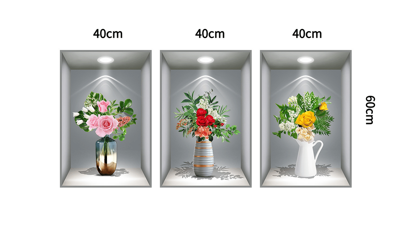 🔥3D Flowers Vase Wall Sticker