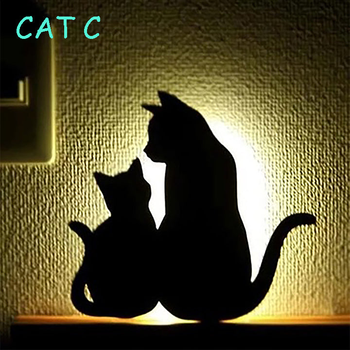 3D Sound Control Cat Wall Lamp