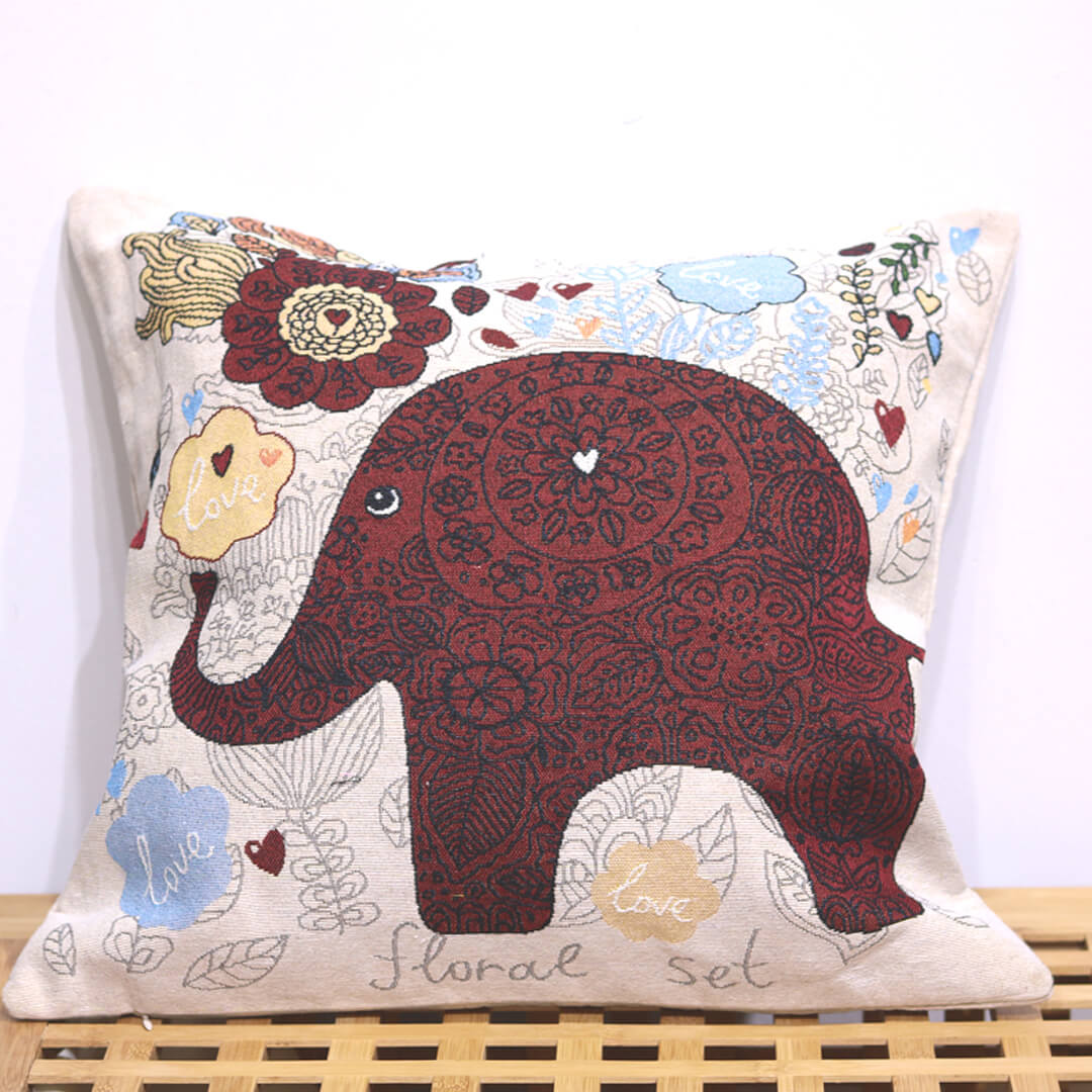 Elephant Double-sided Cushion Cover