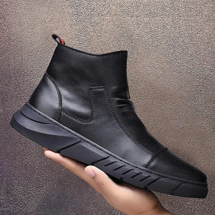 Italian Handmade Genuine Leather Zipper Martin Boots