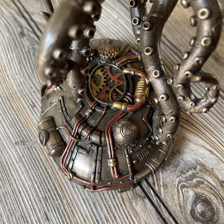 Steampunk Seabed Hiker Octopus Statue Decor.