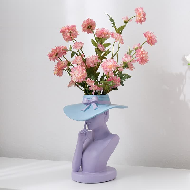 Modern Girl Statue Flower Vase