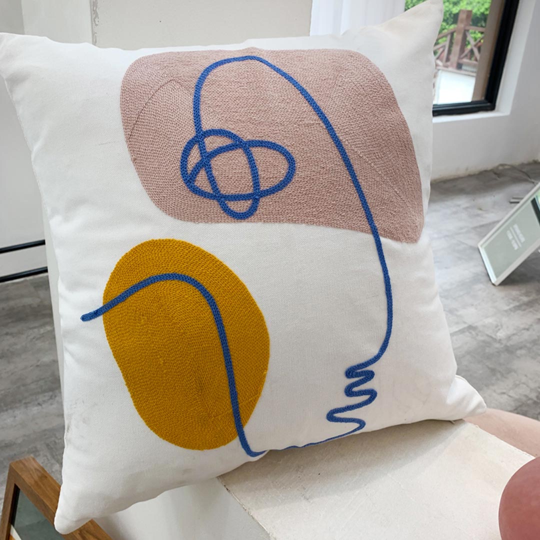 Abstract Embroidery Cushion Covers