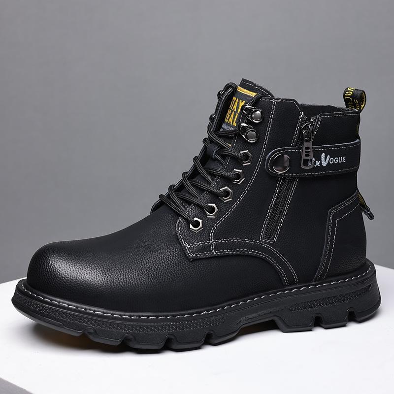 Fashion Genuine Leather High Top Men's Martin Boots