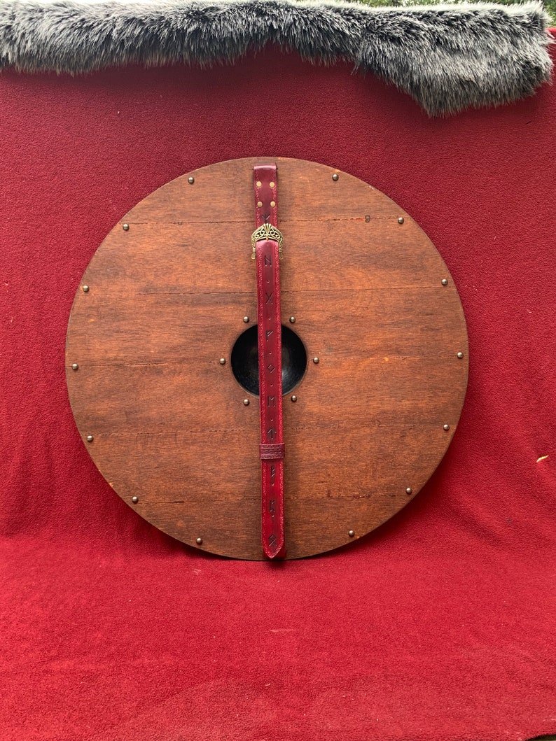 Double Ravens Personalized Battleworn Viking Shield