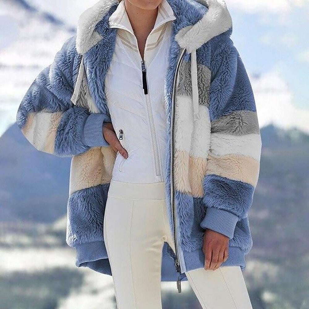 🔥HOT SELL-🐑RCONTRASTING PLUSH COAT🎁SPECIAL OFFER