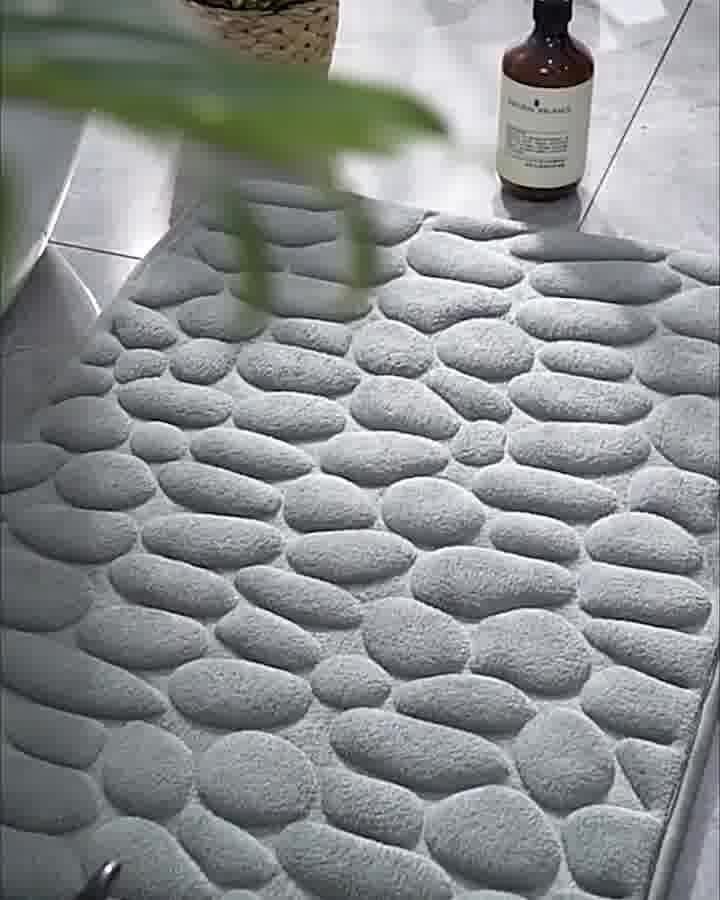 2023 New Arrival Cobblestone Embossed Bathroom Bath Mat