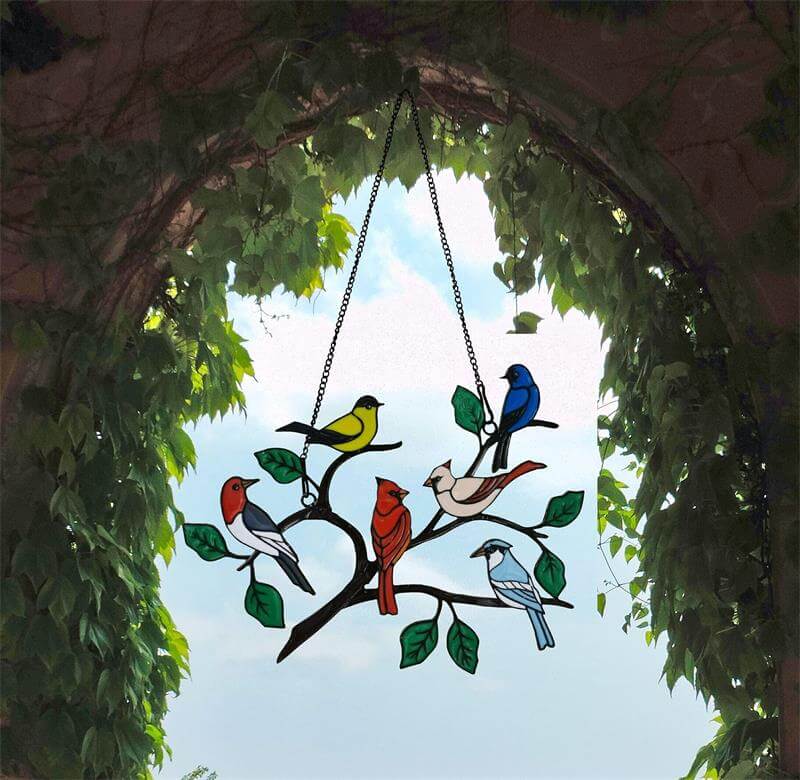 Mother's Day DealsThe Best Gift-Birds Stained  Window  Panel Hangings