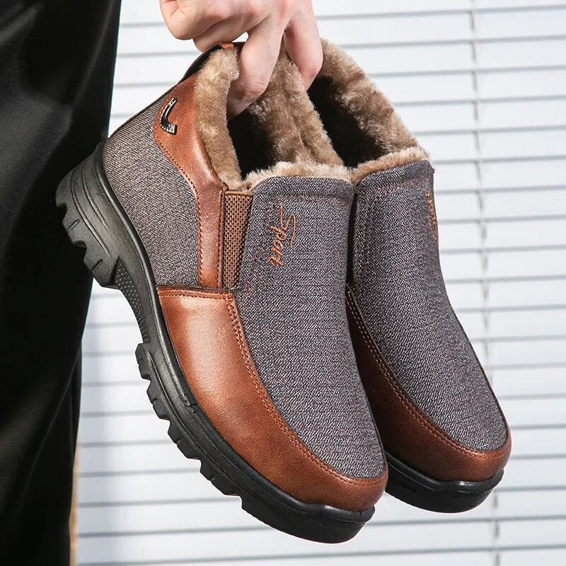 🔥Men's Winter Fleece Waterproof Warm Non-Slip Comfortable Shoes Snow Ankle Boots