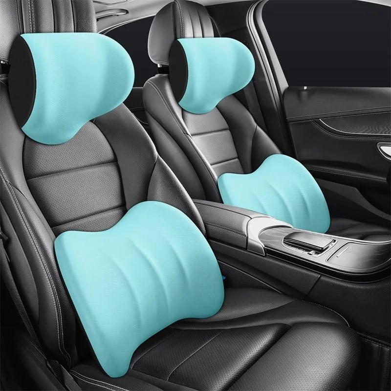 😎Ergonomic headrest and lumbar cushion for car seat🚗