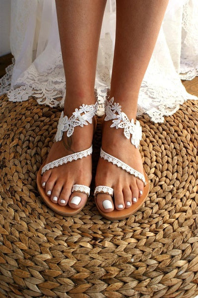 Women flat lace sandals