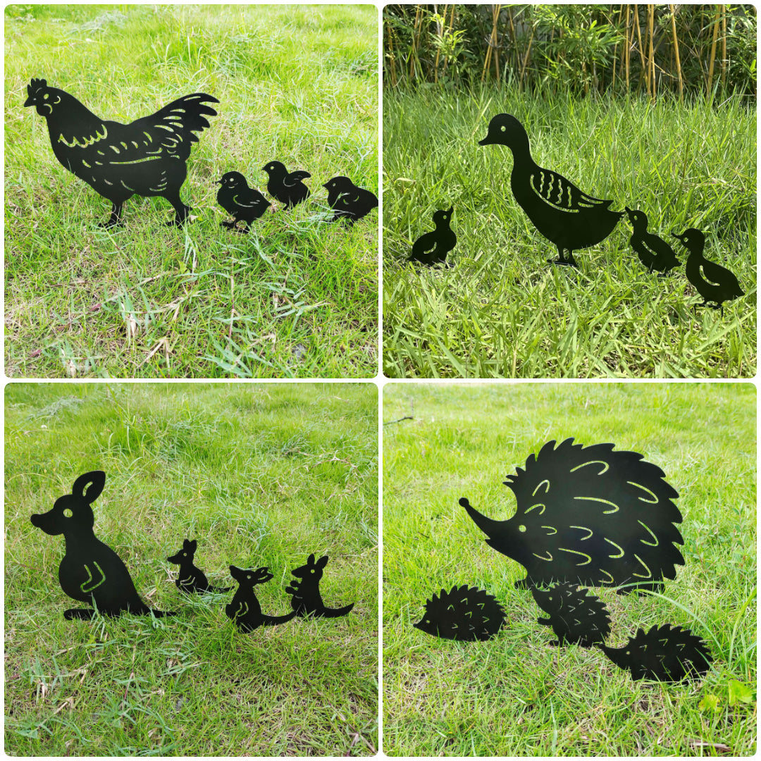 Metal Animal Silhouette Garden Stakes For Yard Decoration