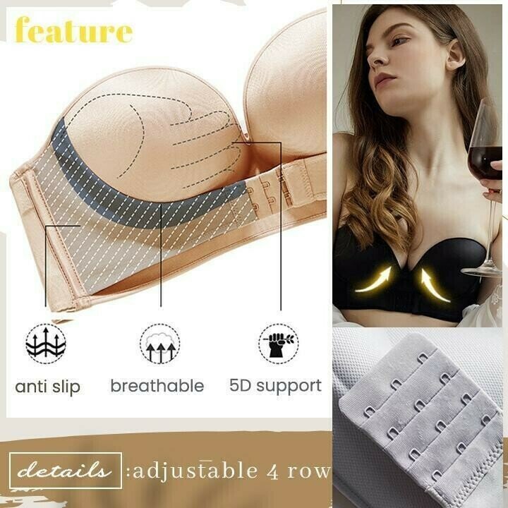 🔥Buy 1 Get 1 Free today🔥-Invisible Strapless Super Push Up Bra