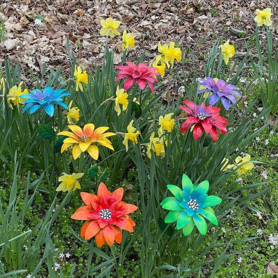 🔥Special Promotion🌼Metal Flowers Garden Stakes🌻