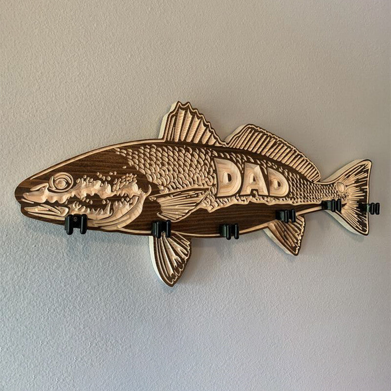 Father's Day Gift🎁 wood large mouth bass fishing rod holder