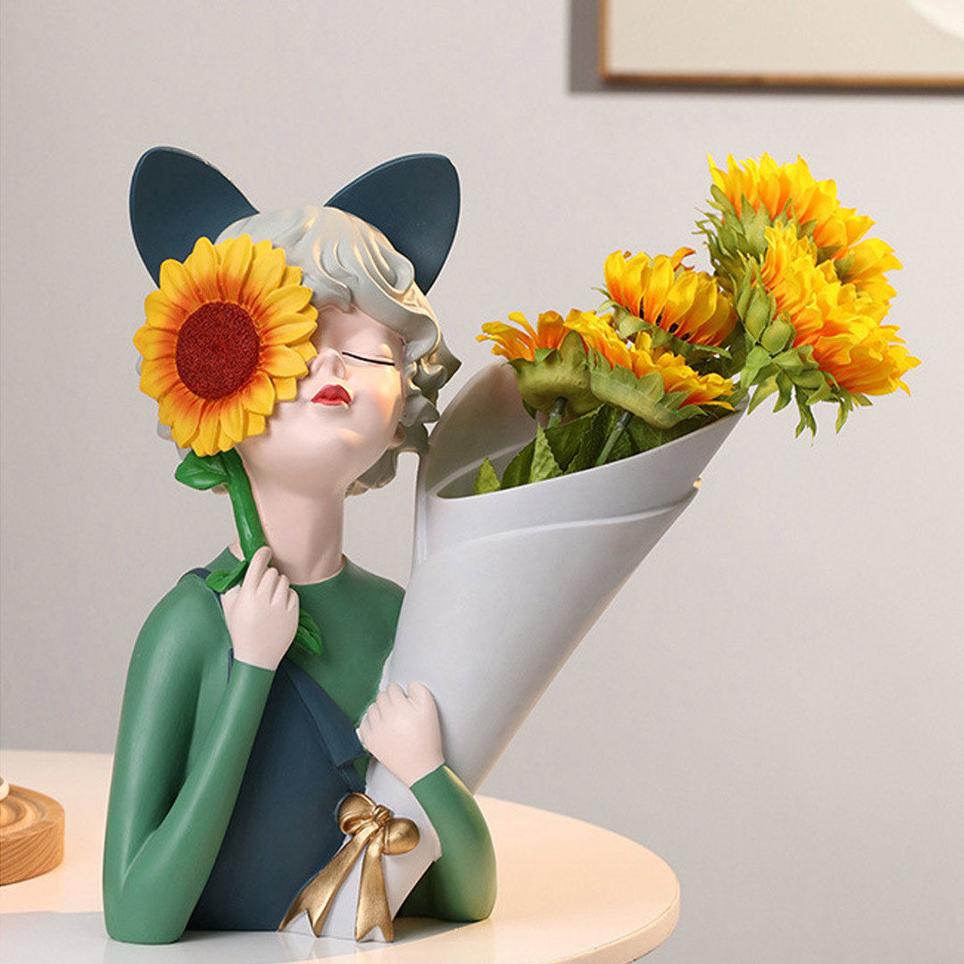 Sunflower Girl Vase