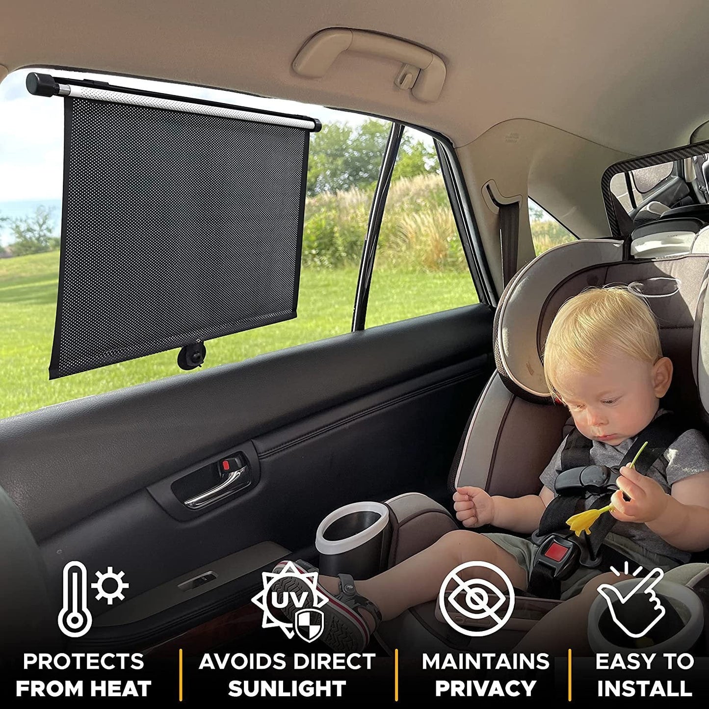 🔥Retractable Window Roller Sunshade