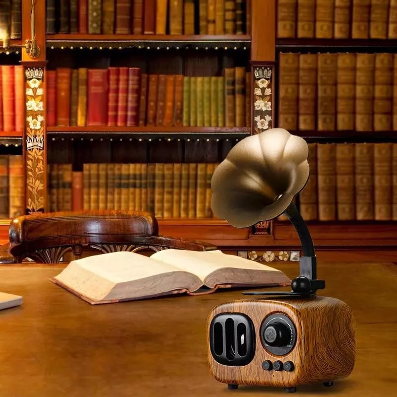 ❤️Retro Wooden Phonograph Bluetooth Speaker