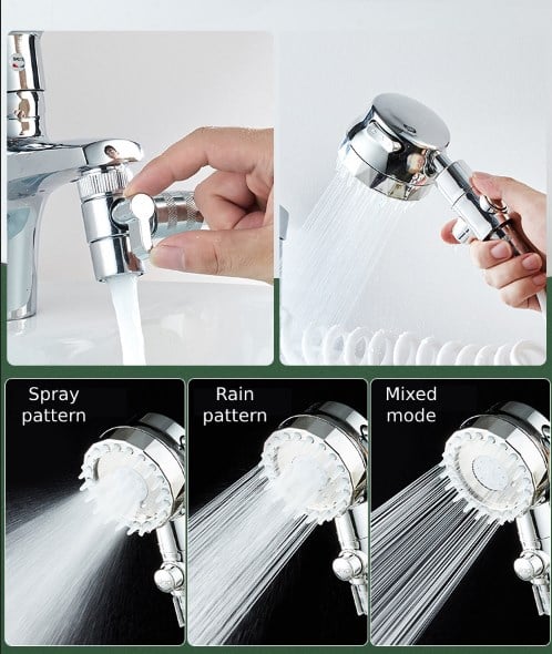 Hand-held multi-functional shampoo shower with one-click water stop faucet