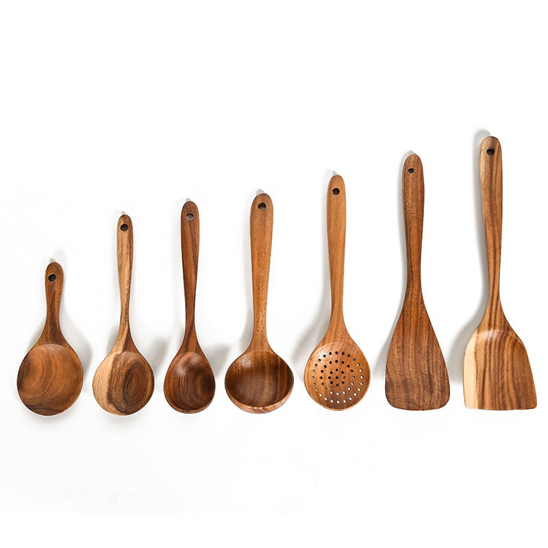 Eco-Friendly Teak Wood Kitchen Spoon Set