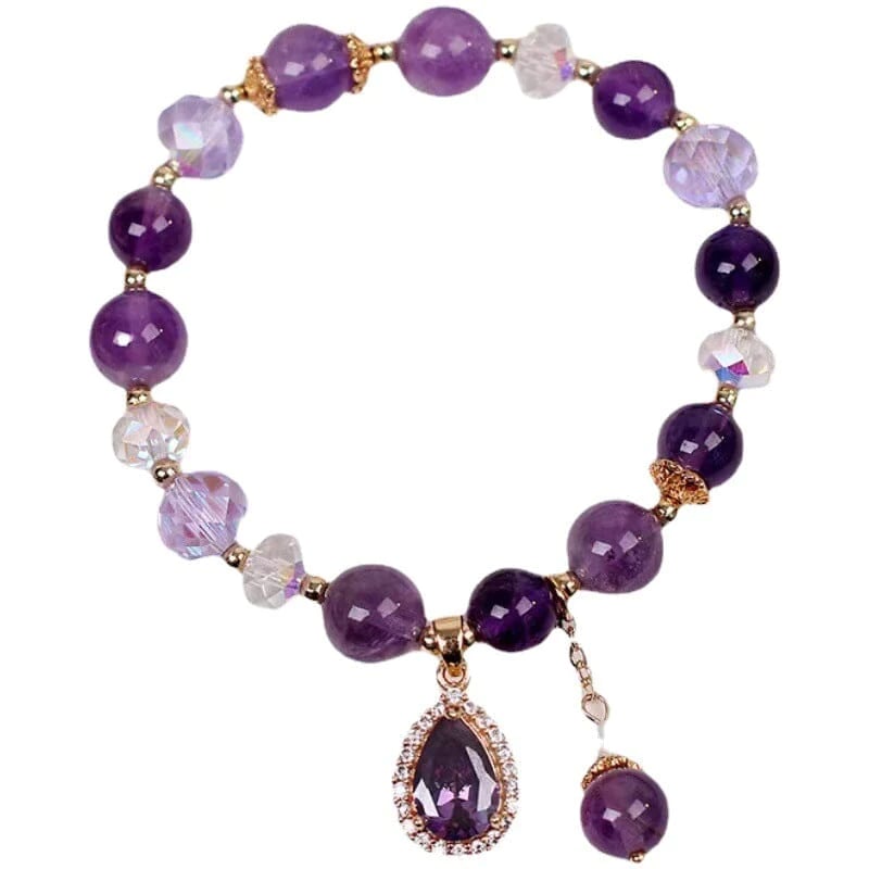 💜Special Gift For Yourself/Wife/Mother/Daughter - Natural Amethyst Water Drop Bracelet