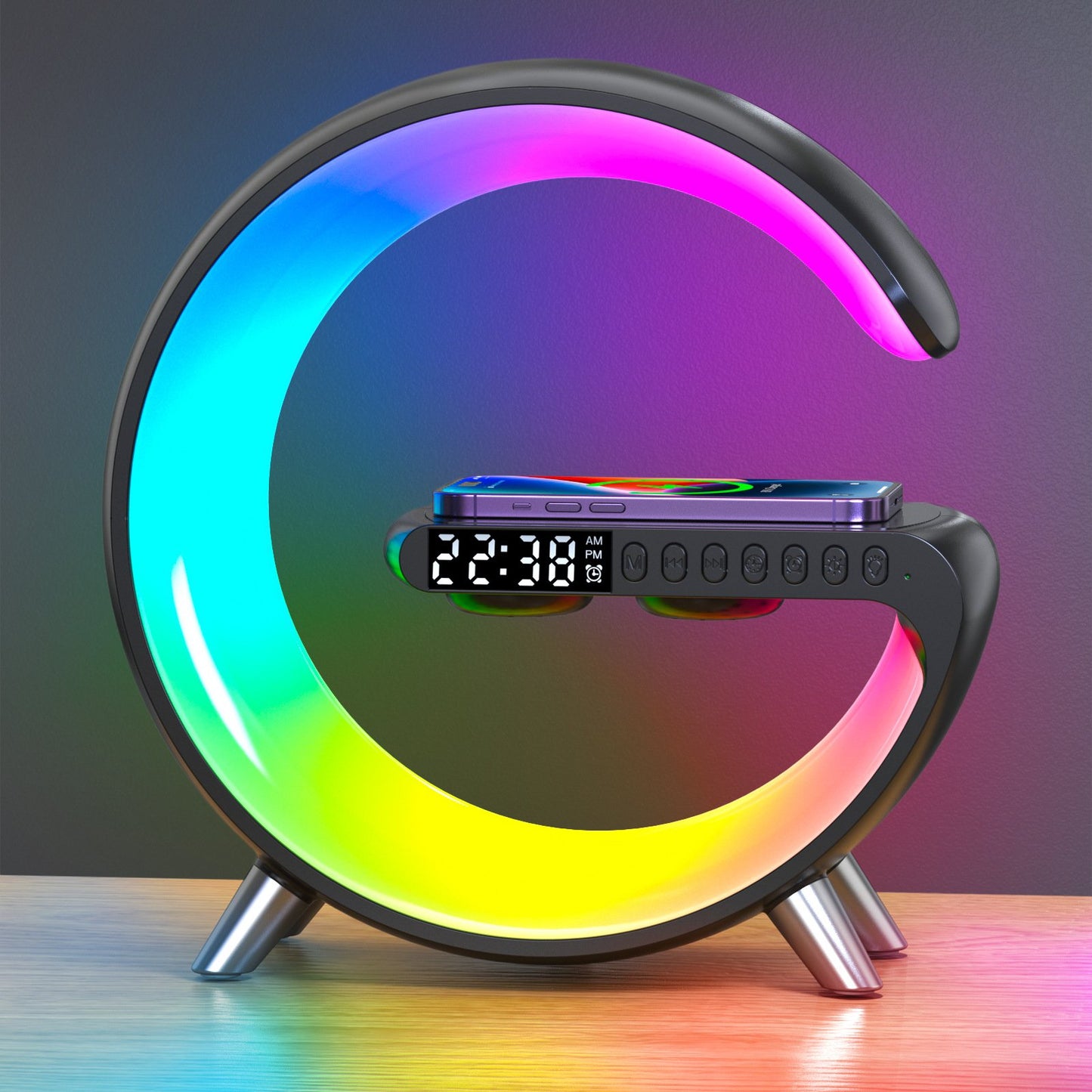 😍😍New Listing-Intelligent Wireless Charger Atmosphere Light Lamp Alarm Clock🔥