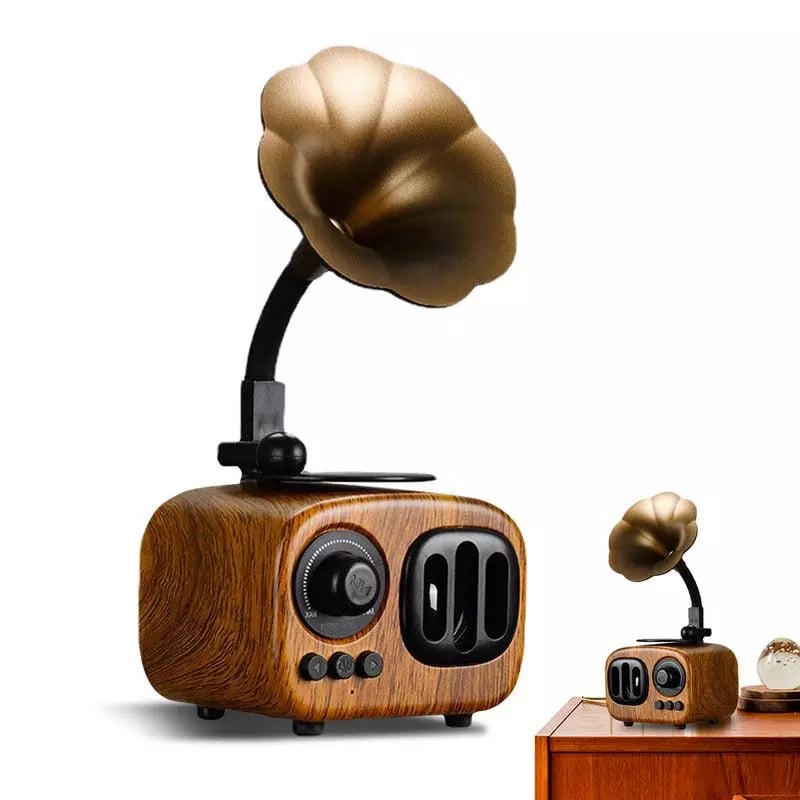 ❤️Retro Wooden Phonograph Bluetooth Speaker