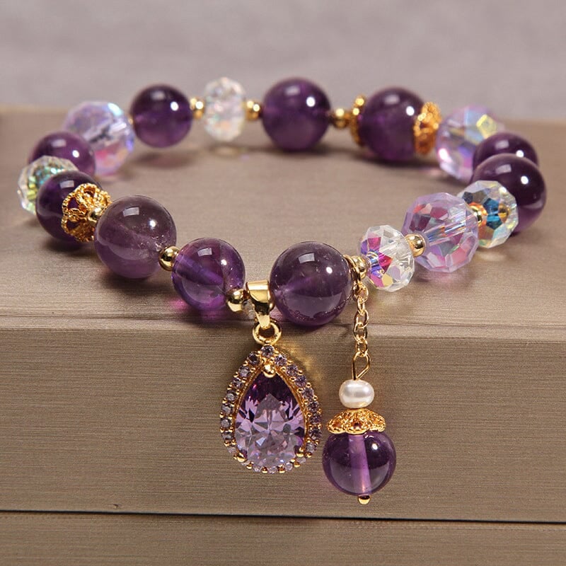 💜Special Gift For Yourself/Wife/Mother/Daughter - Natural Amethyst Water Drop Bracelet