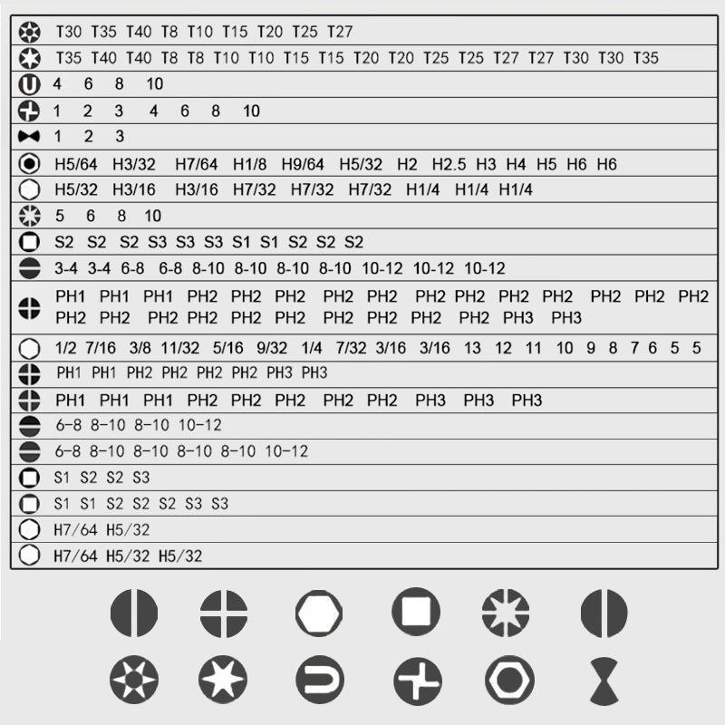 208PCS Screwdriver Bits Set